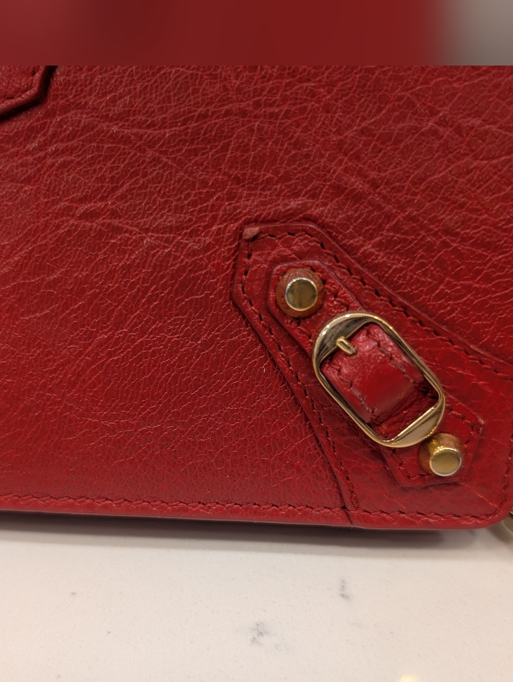 Balenciaga Agneau Red Leather Crossbody - Wallet On Chain - Picture 5 of 14